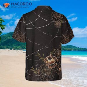 gothic skull with snake hawaiian shirt for black peony flower goth 2