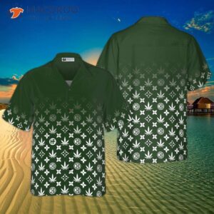 gradient marijuana pattern hawaiian shirt for 0