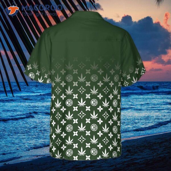 Gradient Marijuana Pattern Hawaiian Shirt For