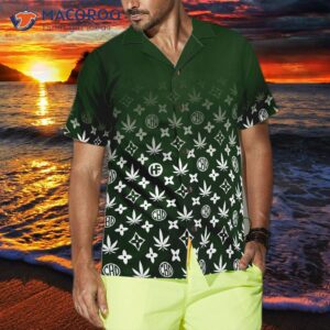 gradient marijuana pattern hawaiian shirt for 3