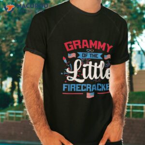 grammy of the little firecracker 4th july american flag shirt tshirt