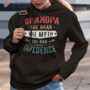 Grandpa The Man Myth Bad Influence Funny Vintage Retro Shirt