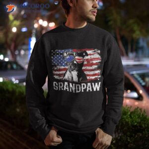 grandpaw pitbull american flag sunglasses pittie dog grandpa shirt sweatshirt