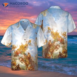 greek gods on mount olympus hawaiian shirt 0