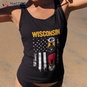 Green Bay Packers Milwaukee Brewers And Milwaukee Bucks Wisconsin Badgers Wisconsin Team Usa Flag Shirt 1 green bay packers milwaukee brewers and milwaukee bucks wisconsin badgers wisconsin team usa flag shirt tank top 2