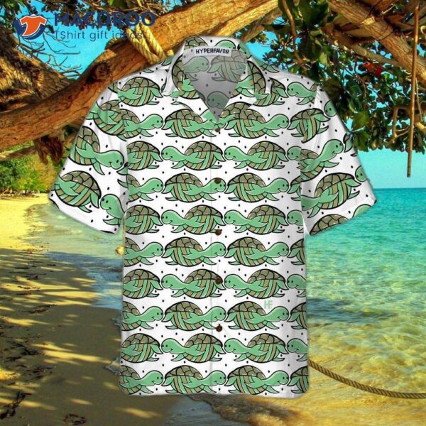 Green Turtle Pattern Hawaiian Shirt, Shirt For And , Best Gift Lovers