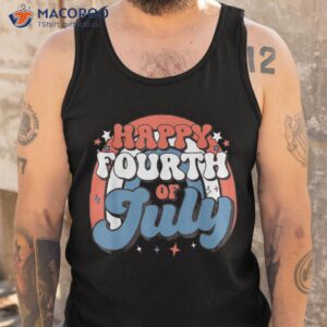groovy happy 4th of july american retro patriotic usa shirt tank top