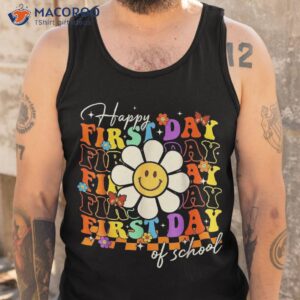 groovy happy first day of school back to teacher kids shirt tank top