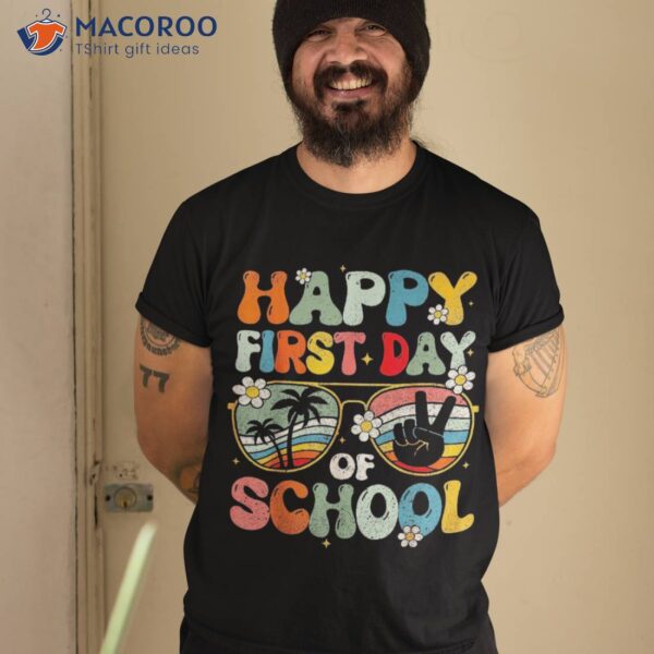 Groovy Happy First Day Of School Back To Teachers Shirt