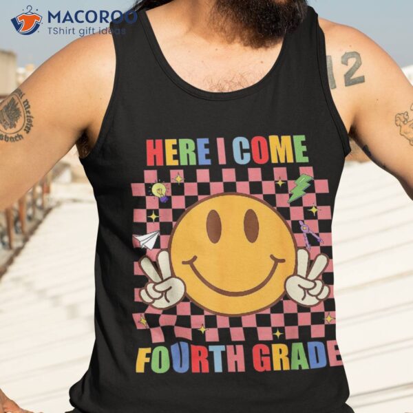 Groovy Here I Come Fourth Grade Funny Back To School Shirt