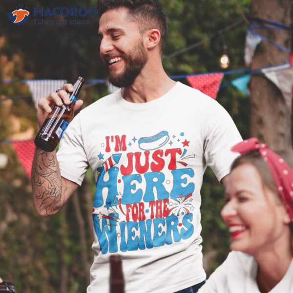 Groovy I’m Just Here For The Wieners Hot Dog 4th Of July Shirt