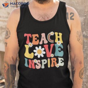groovy retro teach love inspire back to school teacher shirt tank top