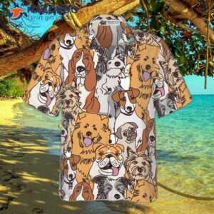 group of dogs seamless pattern hawaiian shirt 2