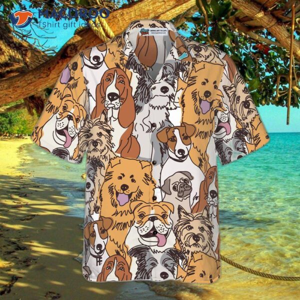 Group Of Dogs Seamless Pattern Hawaiian Shirt