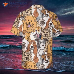 group of dogs seamless pattern hawaiian shirt 3