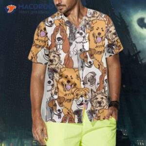 group of dogs seamless pattern hawaiian shirt 7