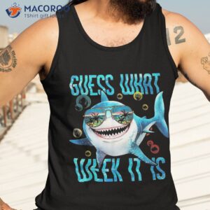 guess what week it is funny shark humorous summer vacation shirt tank top 3