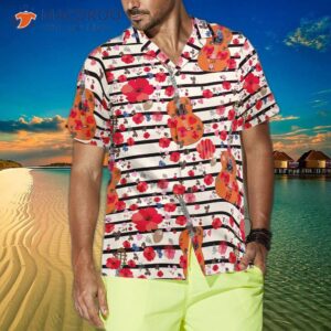 guitar and flower seamless pattern hawaiian shirt 5