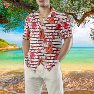 guitar and flower seamless pattern hawaiian shirt 8