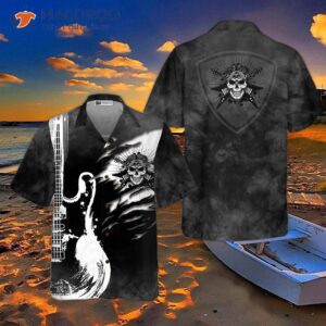 guitar and skull hawaiian shirt 4