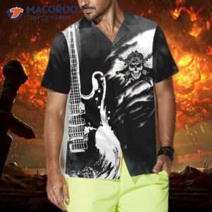 guitar and skull hawaiian shirt 8