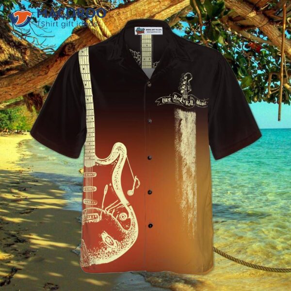 Guitar Rock And Roll Colorful Hawaiian Shirt