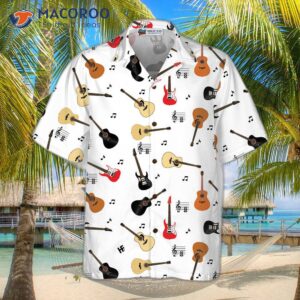 Guitar-themed Hawaiian Shirt
