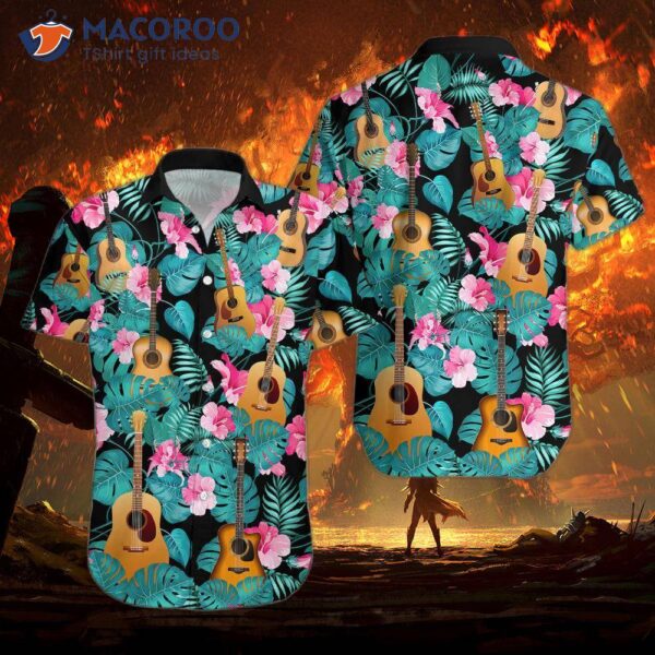 Guitar Tropical Hawaiian Shirts