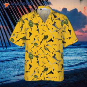 gun military gear hawaiian shirt 1