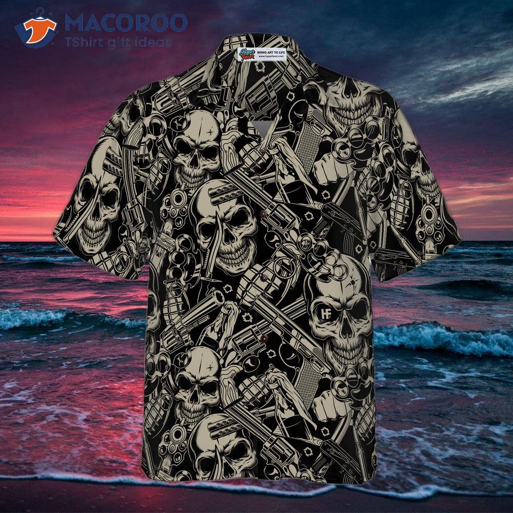 Skull Cherry Black Aloha Hawaiian Shirt - Custom Printed Hawaii