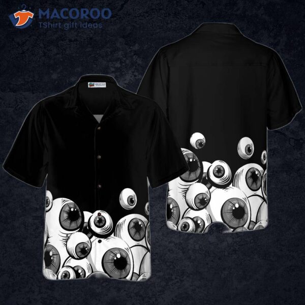 Half-shirt Scary Eyes Goth Hawaiian Shirt
