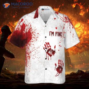 halloween blood splatter hawaiian shirt 2
