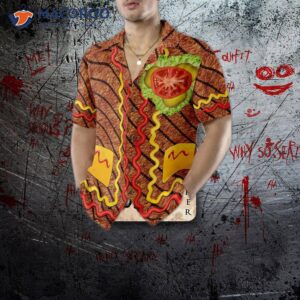 halloween burger costume hawaiian shirt 4