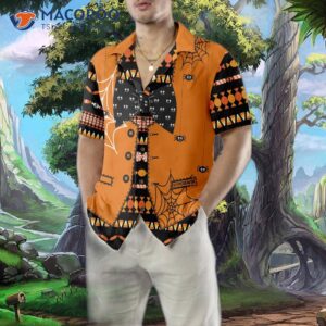 halloween candy man wearing a hawaiian shirt 10