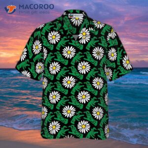 halloween frankenstein s monster and daisies hawaiian shirt 2