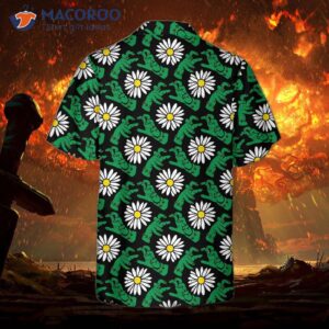 halloween frankenstein s monster and daisies hawaiian shirt 3