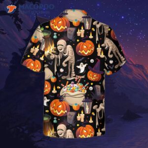 Halloween Mummy And Bags Of Sweets Hawaiian Shirt