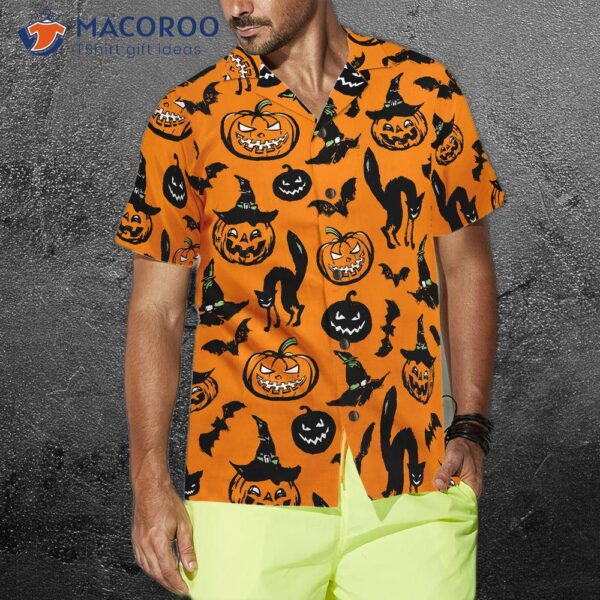 Halloween-patterned Hawaiian Shirt