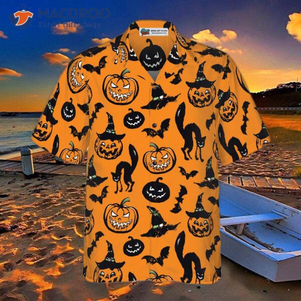 Halloween-patterned Hawaiian Shirt