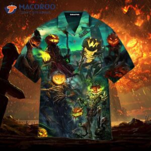 Halloween Pumpkin King Green Hawaiian Shirt