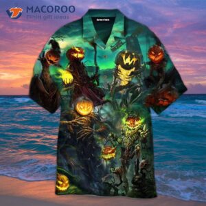 Halloween Pumpkin King Green Hawaiian Shirt