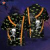 Halloween Skeleton And Monster Eye Hawaiian Shirt