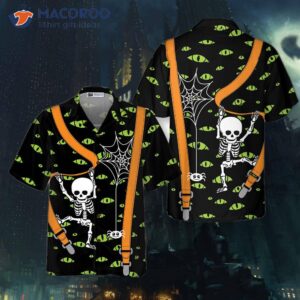 halloween skeleton and monster eye hawaiian shirt 10