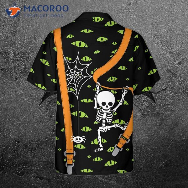 Halloween Skeleton And Monster Eye Hawaiian Shirt