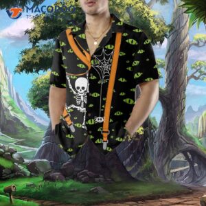 halloween skeleton and monster eye hawaiian shirt 16