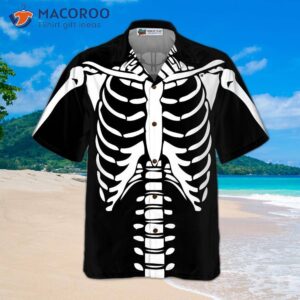 halloween skeleton costume hawaiian shirt 1