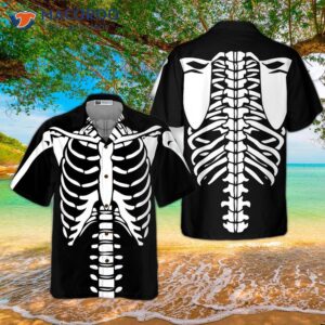 halloween skeleton costume hawaiian shirt 3