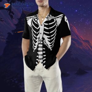 halloween skeleton costume hawaiian shirt 4