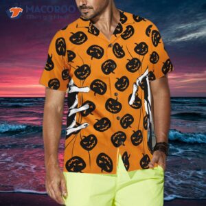 halloween skeleton hand hawaiian shirt 4