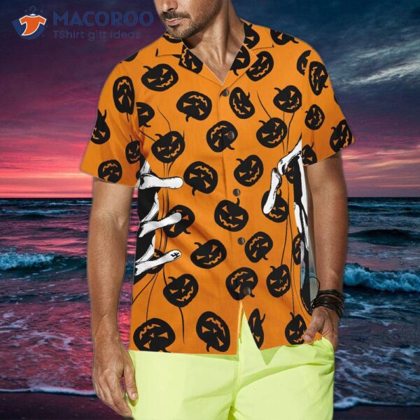 Halloween Skeleton Hand Hawaiian Shirt